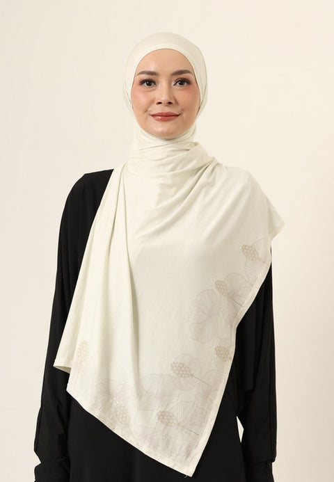 Hanna Hijab Pashmina Tencel Navier Flower Print C160224