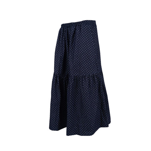 Hanna Long Flare Skirt Denim Polka Dots Laquita 031124