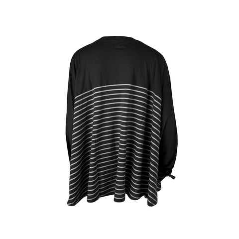 Hanna Stripe T-Shirt Poncho Drawstring Rania C051124