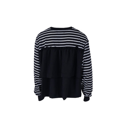 Hanna Stripe T-Shirt Poncho Drawstring Rania C071124