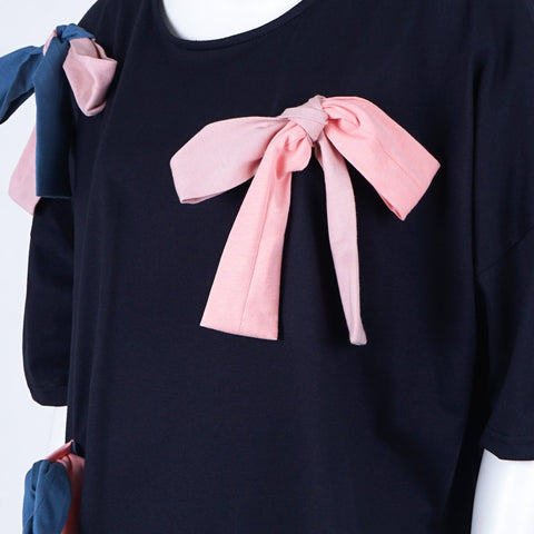 Hanna Oversized T-Shirt Short Sleeve Drop Shoulder Ribbon Beverly 101124