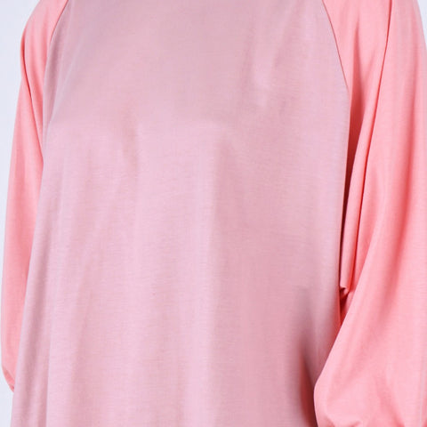 Hanna Raglan T-Shirt Long Sleeve Two Tone Side Slit Briela 121124