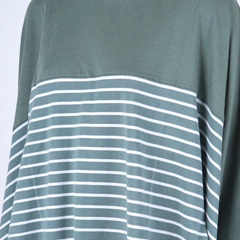 Hanna Stripe T-Shirt Poncho Drawstring Rania C051124