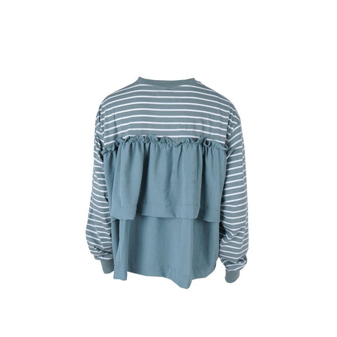 Hanna Stripe T-Shirt Poncho Drawstring Rania C071124