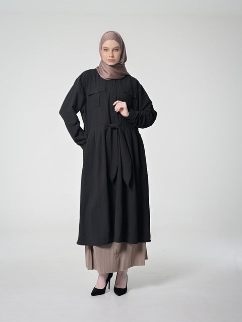 Hanna Maxi Dress Eris Circle Poly All Black 070323